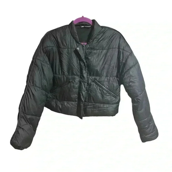 Zara Cropped Puffer Coat - Picture 1 of 4